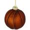 Basketball Glass Christmas Hanging Ornament - 3.5" - Orange and Black